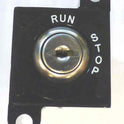 SWITCH, KEYED, BLACK HALO MARKED RUN-STOP IN WHITE ADAMS # AS468K21