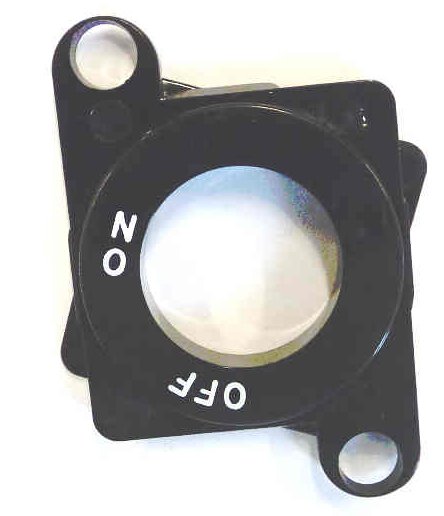 HALO, KEYED SWITCH, BLACK, MARKED OFF-ON IN WHITE ADAMS # AS480B318