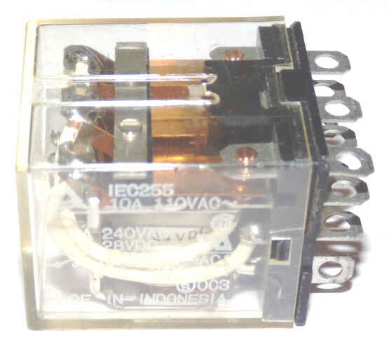 RELAY, 3PDT, 110 VAC, 10 AMP, 11 PIN BASE OMRON # LY3-AC100/110