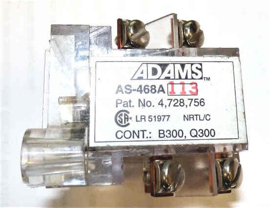 SWITCH, USED WITH KEYED SWITCH ASSEMBLIES, ADAMS # 468A113