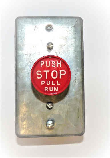 SWITCH, STOP, PIT, PUSH TO STOP, 1 N.O./ 1 N.C. CONTACT DOVER # 9810961