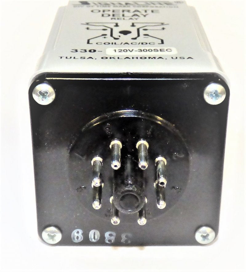 TIMER, OCTAL BASE, 8 PIN, 120 VAC, 300 SECS. OPERATE DELAY, SPDT, 10 AMP