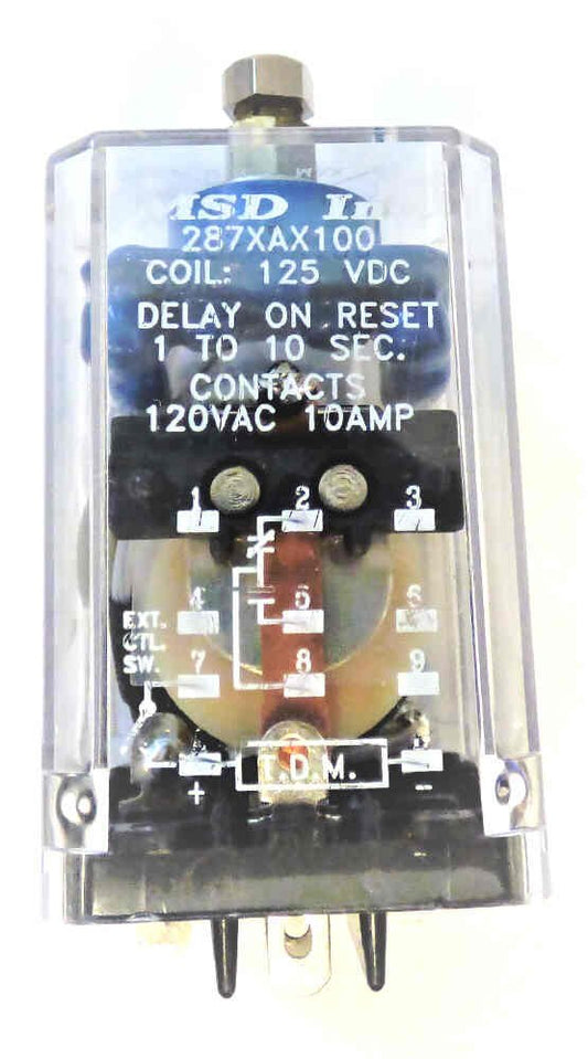 TIMER, 1-10 SECS, 125 VDC, DELAY ON RESET, SCHINDLER # 6923C49H02