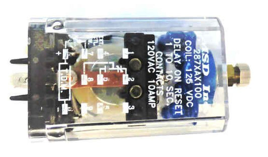 TIMER, 1-10 SECS, 125 VDC, DELAY ON RESET , MSD, INC 287XAX100