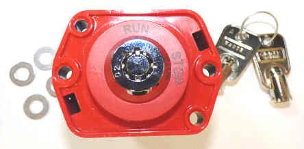 SWITCH. KEYED, RUN/STO[, RED BEZEL DUPAR #US91STXR2C2