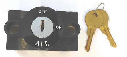 SWITCH, KEYED, BLACK BEZEL, HORIZONTAL, ENGRAVED OFF-ON-ATT
