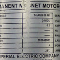 MOTOR, DOOR OPERATOR, PM, 24 VDC, 1220 RPM, .18 HP KONE # US101849001
