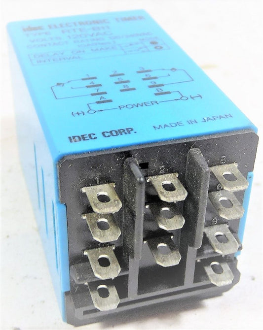 TIMER, 120 VAC, 0-10 MINUTE, KUP BASE IDEC # RTE-PB11