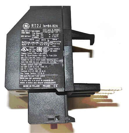 RELAY, OVERLOAD, 64-82 AMP USED WITH CLO8 CONTACTOR GE # PART# RT2J
