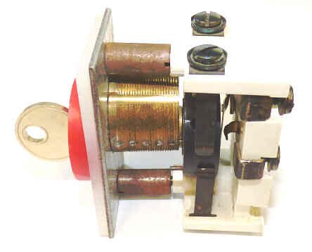SWITCH, KEYED, FIRE SERVICE,VERTICAL, PHASE 1, RED BEZEL, ENGRAVED OFF-HOLD-ON