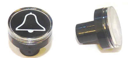 BUTTON, CLEAR CAP, 1 DIAMETER, MARKED PHONE OTIS # A323BD1-PHONE