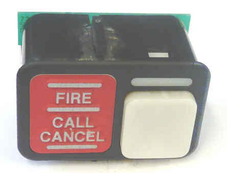 PUSHBUTTON COMPLETE MARKED FIRE CALL CANCEL IN RED SCHINDLER SERIES # 8544C17G04