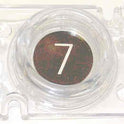 BUTTON, CAR, LUCITE, CLEAR, MARKED # 7  REPLACES OTIS # 306KV SERIES