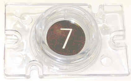 BUTTON, CAR, LUCITE, CLEAR, MARKED # 7  REPLACES OTIS # 306KV SERIES