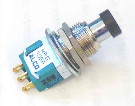 SWITCH, SPDT, MOMENTARY, ROUND PLUNGER, KIT 6A 250V ALCO # MPG 106F