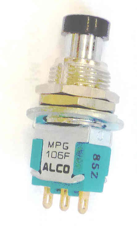 SWITCH, SPDT, MOMENTARY, ROUND PLUNGER, KIT 6A 250V ALCO # MPG 106F