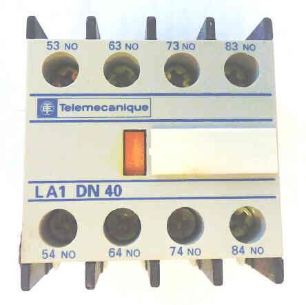 CONTACT, MODULE, AUX., 4 N.O CONTACTS, TELEMECANIQUE LA1 DN40