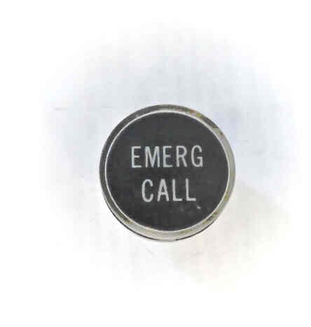 BUTTON, CLEAR CAP, 1 DIAMETER, MARKED EMERG CALL OTIS # A323BD1-EC