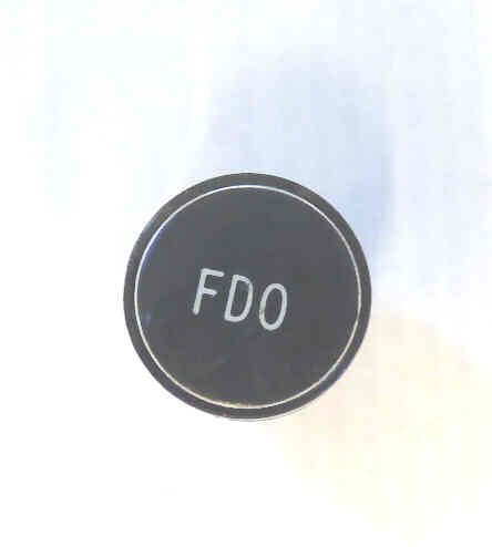 BUTTON, CLEAR CAP, 1 DIAMETER, MARKED FDO OTIS # A323BD1-FDO