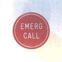 BUTTON, CLEAR CAP, 1 DIAMETER, MARKED EMERG CALL IN RED OTIS # A323BD7-EC