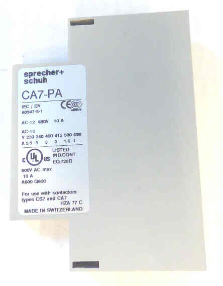CONTACT, AUXILLARY, SIDE MOUNT, 2 N.C. SPRECHER & SCHUH # CA7-PA02