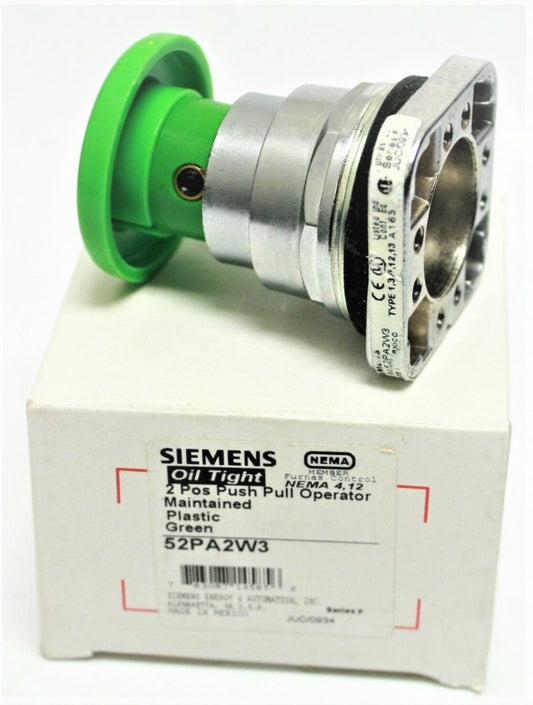 BUTTON, PUSH/PULL, OIL TIGHT, MAINTAINED, GREEN FURNAS # 52PA2W3