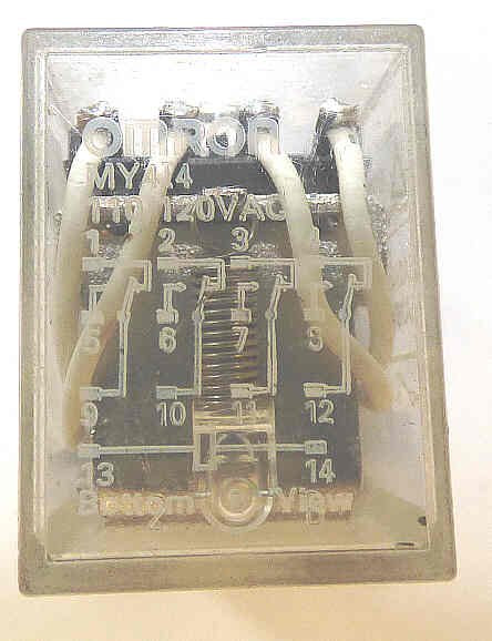 RELAY, ICE CUBE, 4PDT, 110-120 VAC OMRON MY4I4-110-120 VAC