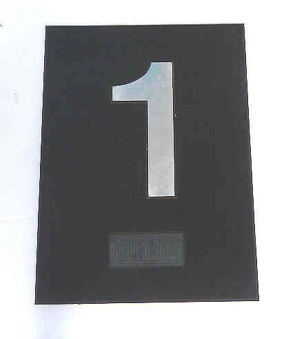 PLATE, BRAILLE, HALL, 4 X 3 SELF ADHESIVE MARKED 1