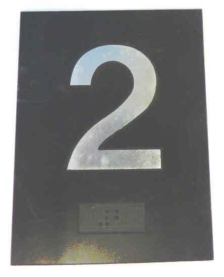PLATE, BRAILLE, HALL, 4 X 3 SELF ADHESIVE MARKED 2