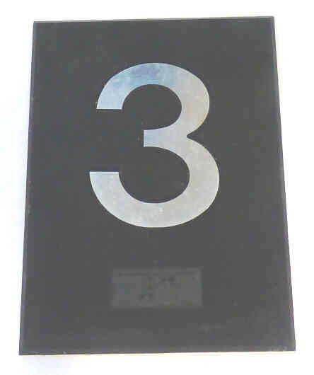 PLATE, BRAILLE, HALL, 4 X 3 SELF ADHESIVE MARKED 3