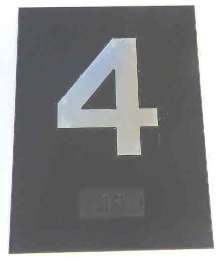 PLATE, BRAILLE, HALL, 4 X 3 SELF ADHESIVE MARKED 4