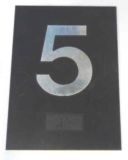PLATE, BRAILLE, HALL, 4 X 3 SELF ADHESIVE MARKED 5