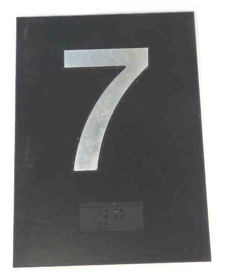 PLATE, BRAILLE, HALL, 4 X 3 SELF ADHESIVE MARKED 7