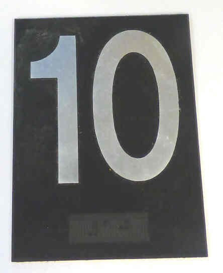 PLATE, BRAILLE, HALL, 4 X 3 SELF ADHESIVE MARKED 10