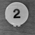 BUTTON. INSERT, ADA RAISED HEIGHT, MARKED # 2 SCHINDLER # 6947C16H02