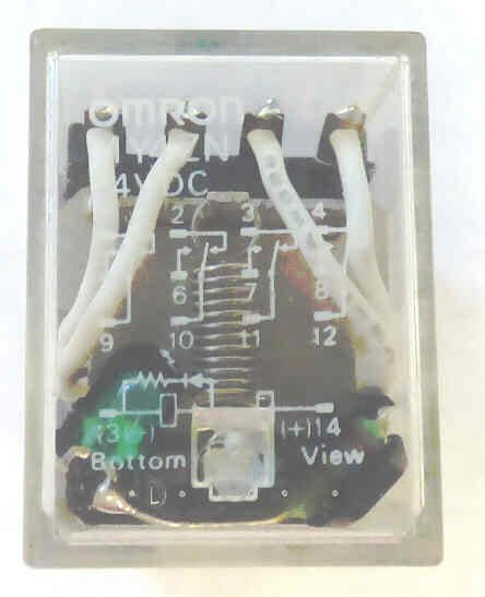 RELAY, ICE CUBE, 24 VDC, 14-PIN, 4PDT S 5A, NEON OMRON MY4ZN-24VDC