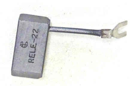 BRUSH, GRAPHITE, INSULATED SHUNT, .3125 X .745 X 1.500 MARKED RELE-22