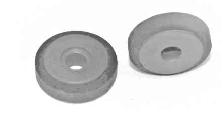 ROLLER. PICK-UP, 1 1/2 O.D., PLASTIC HUB, RUBBER TIRE DELCO # 210001