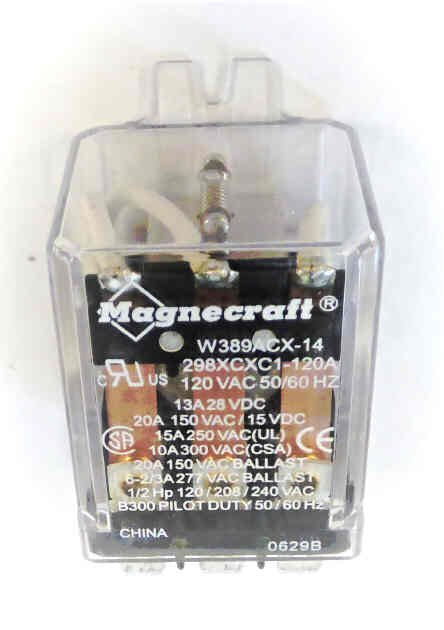 RELAY, POWER, 3PDT, 120 VAC, 15A, PLUG IN MAGNECRAFT # 298XCX1-120