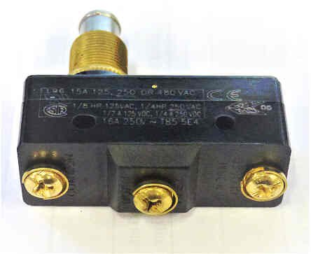 SWITCH, MICRO, 15A, SPST, TOP PLUNGER ACTUATED MICROSWITCH # BZ-2RQ1-A2