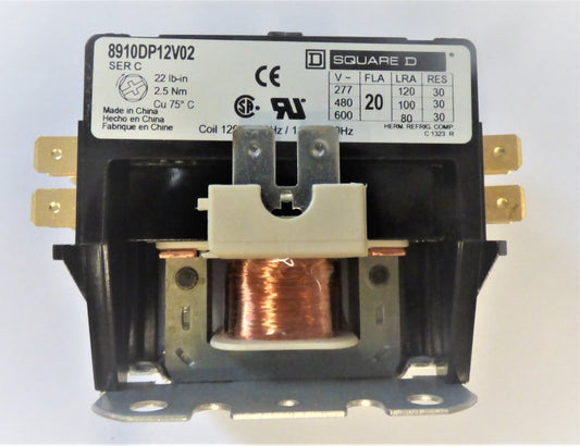 CONTACTOR, DEFINITE PURPOSE 2 POLE, 120 VAC SQD #891DP12V02