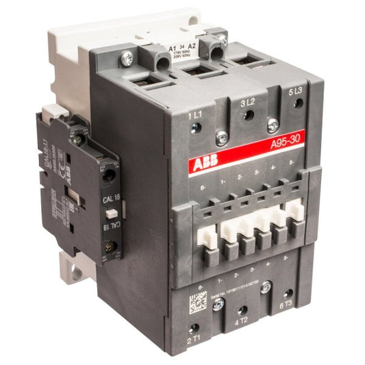 CONTACTOR, POWER, 3 POLE, 120 VAC, 95 AMP, ASEA BROWN BOVERI #A95-30-11 -84