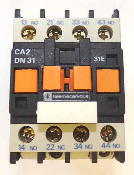 CONTACTOR, 4PDT, 3 N.O/ 1 N.C 120 VAC COIL TELEMECANIQUE # CA2-DN31