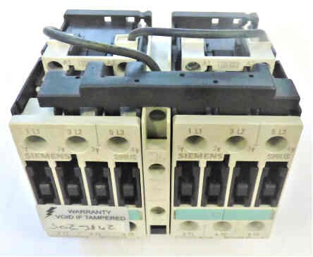 CONTACTOR, REVERSING, 3 POLE, 12 AMP, SIEMENS # 3RA1324-8XB30-1AK6