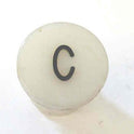 BUTTON, WHITE, TYPE 'H', MARKED 'C' IN BLACK HAUGHTON # 3-40080-C