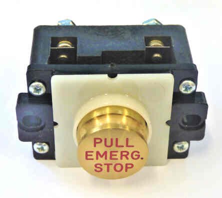 SWITCH, STOP, BRONZE, PULL TO RUN, WITH AUXILIARY CONTACT ARMOR # 10411-01