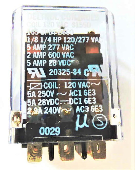 RELAY, 3PDT, 120 VAC 1850 OHM COIL, 5 AMP DELTROL # 20325-84