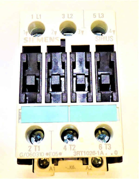 CONTACTOR, 3 POLE, 110-120 VAC,SIEMENS # 3RT1026-1A