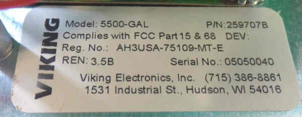 PHONE, EMERGENCY, SS FACEPLATE, VIKING 259707B GAL # TEL-0066N