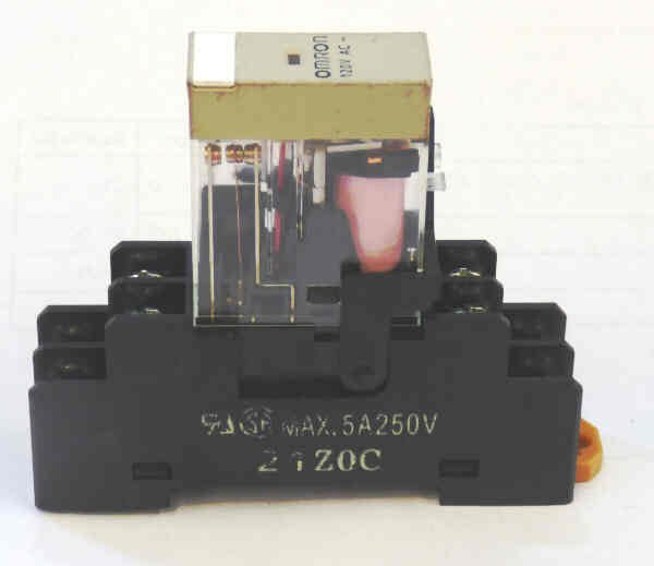 RELAY, POWER, DPDT, 110 VAC, 8 PIN, 10 AMP WITH MOUNT OMRON # G2R-2-S-AC110